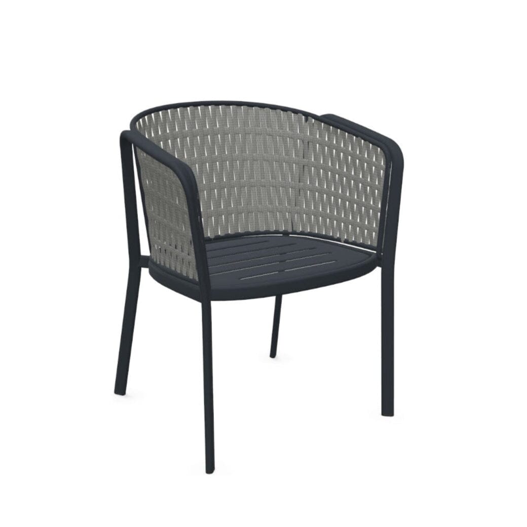 Emu 1214 Carousel Fauteuil Alu-Flat Rope Antique Iron 22 / Corde Melange Grey 18