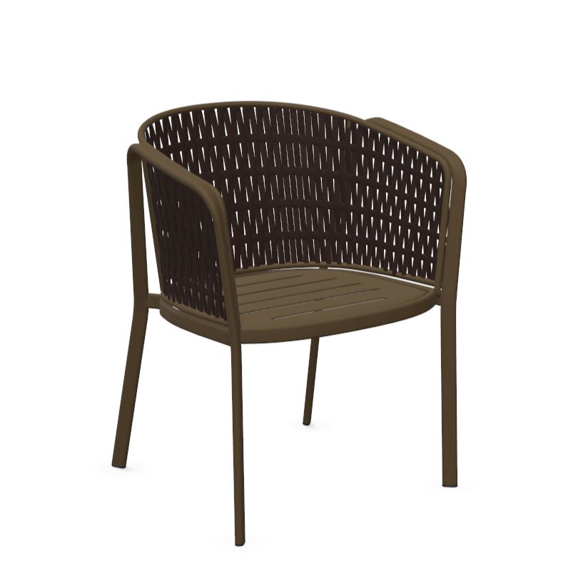 Emu 1214 Carousel Fauteuil Alu-Flat Rope Indian Brown 41 / Corde Melange Brown 19