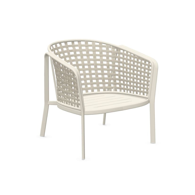 Emu 1217 Carousel Fauteuil Club Alu-Square Twist Rope Matt White 23 / Corde Melange Ivory 12