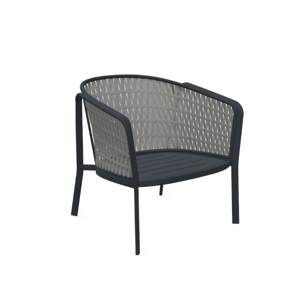 Emu 1218 Carousel Fauteuil Club Alu-Flat Rope Antique Iron 22 / Corde Melange Grey 18