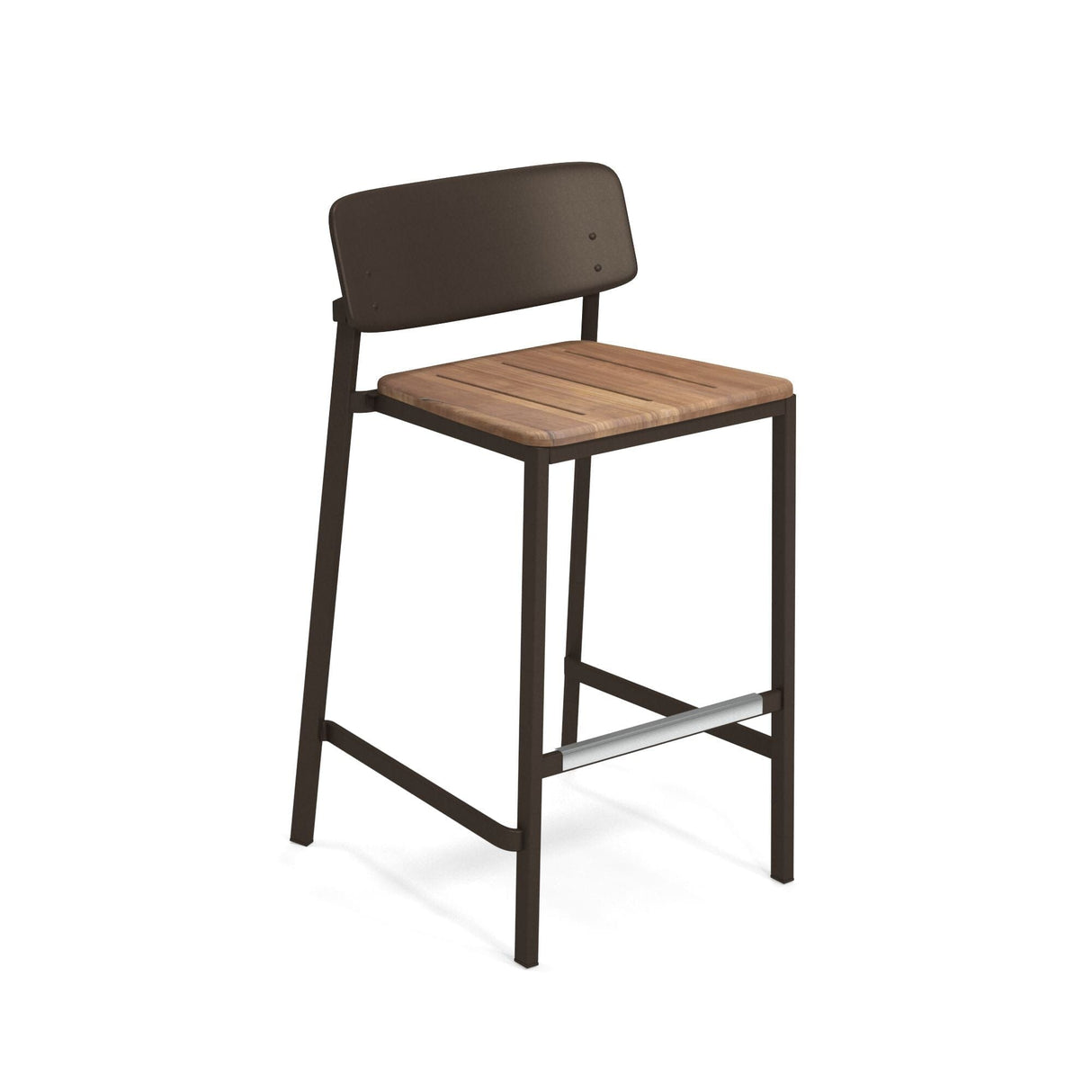Emu 253 Shine Tabouret de bar assise en teck Indian Brown 41
