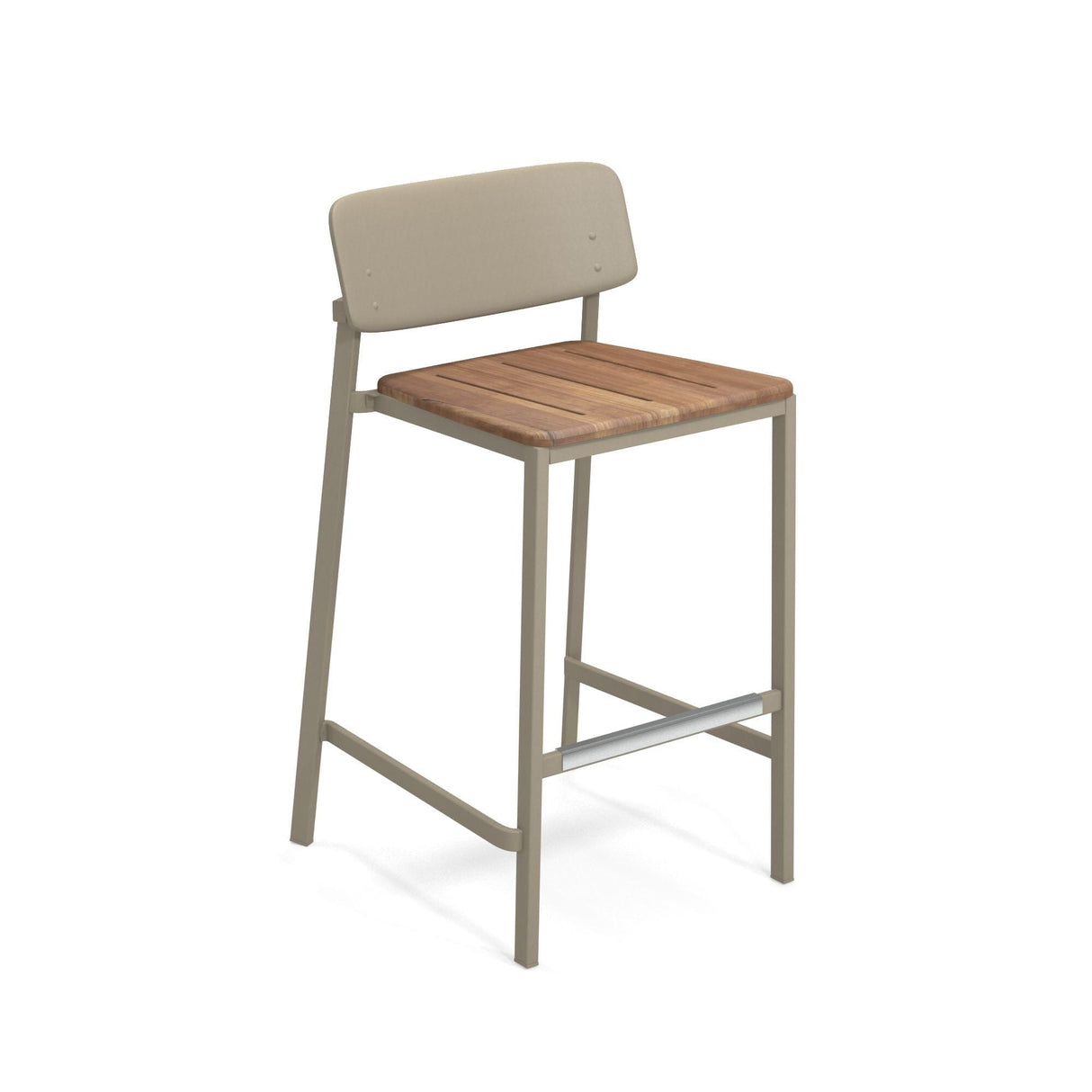 Emu 253 Shine Tabouret de bar assise en teck Taupe 71
