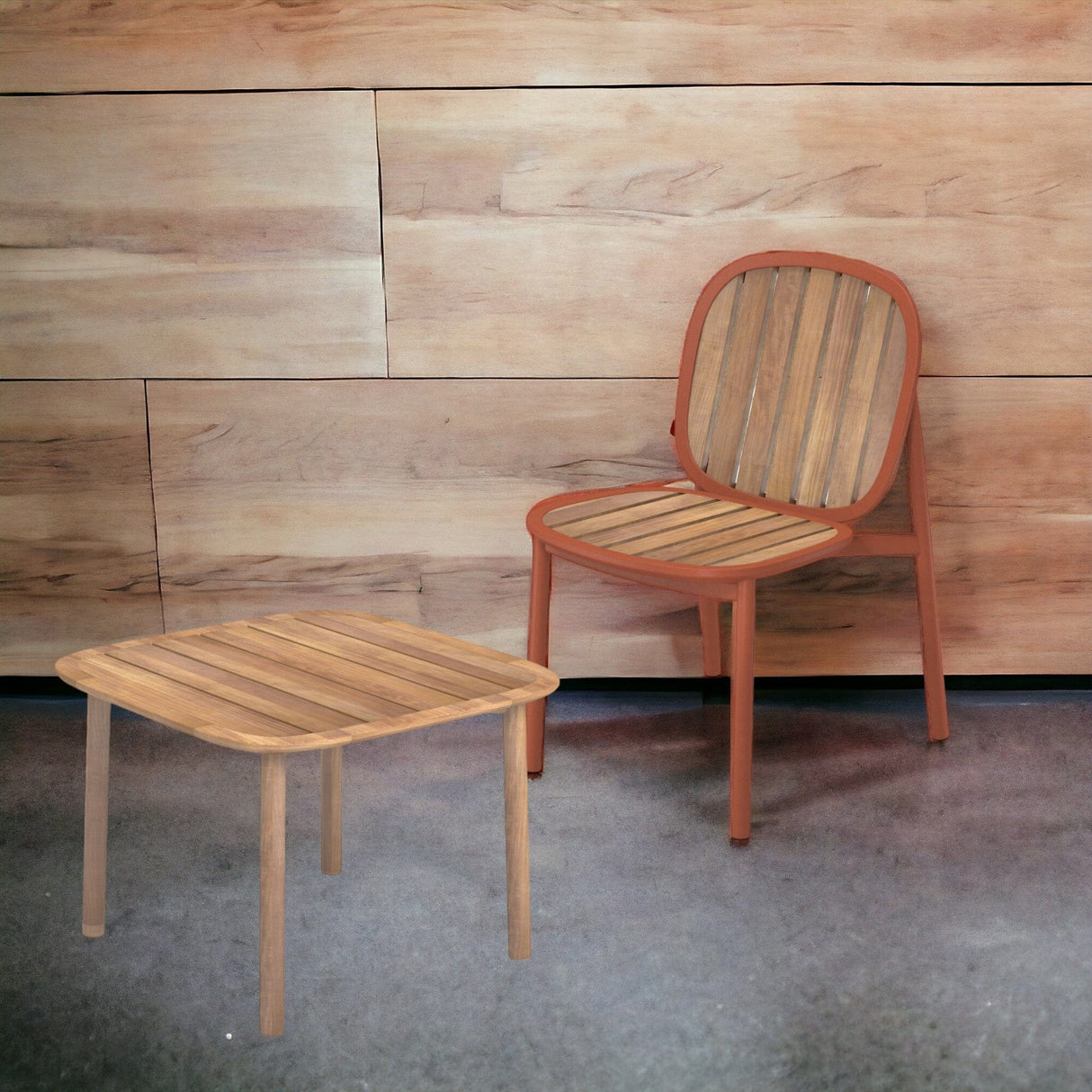 Emu 6040 Twins Chaise Repas Alu Teak