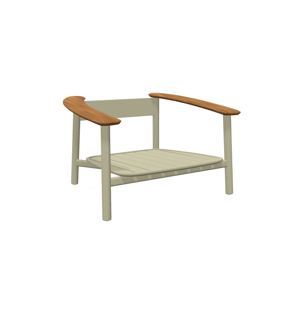 Emu 6045 Twins Fauteuil Lounge 1-Seater Alu Teak - coussins non inclus Taupe 71