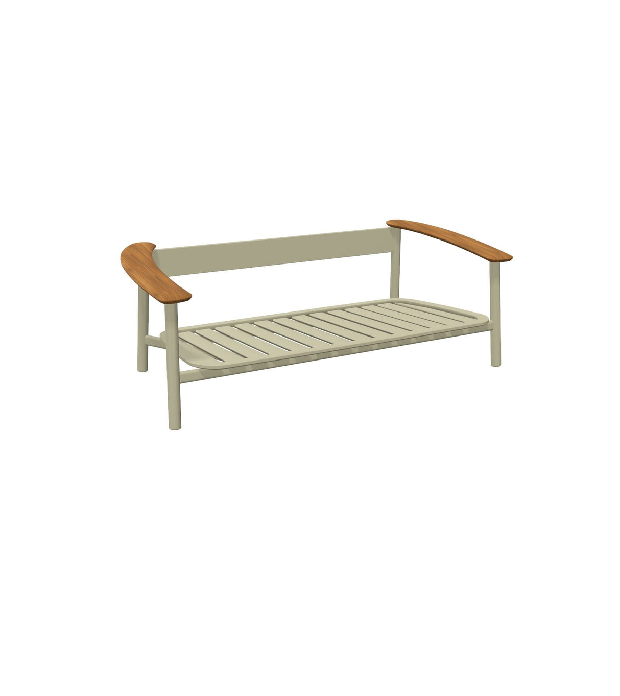 Emu 6046 Twins Canapé 2 places Alu Teak - coussins non inclus Taupe 71