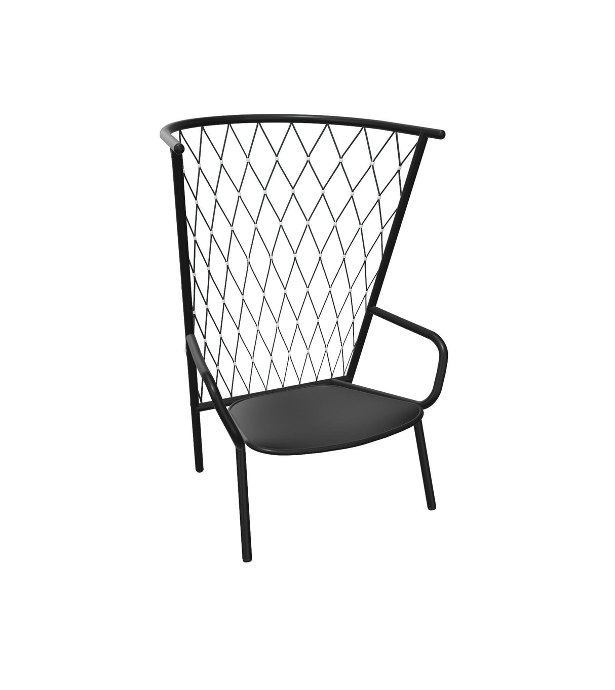 Emu 627 Nef Fauteuil Club Lounge Haut dossier Black 24 / Rope Black 31