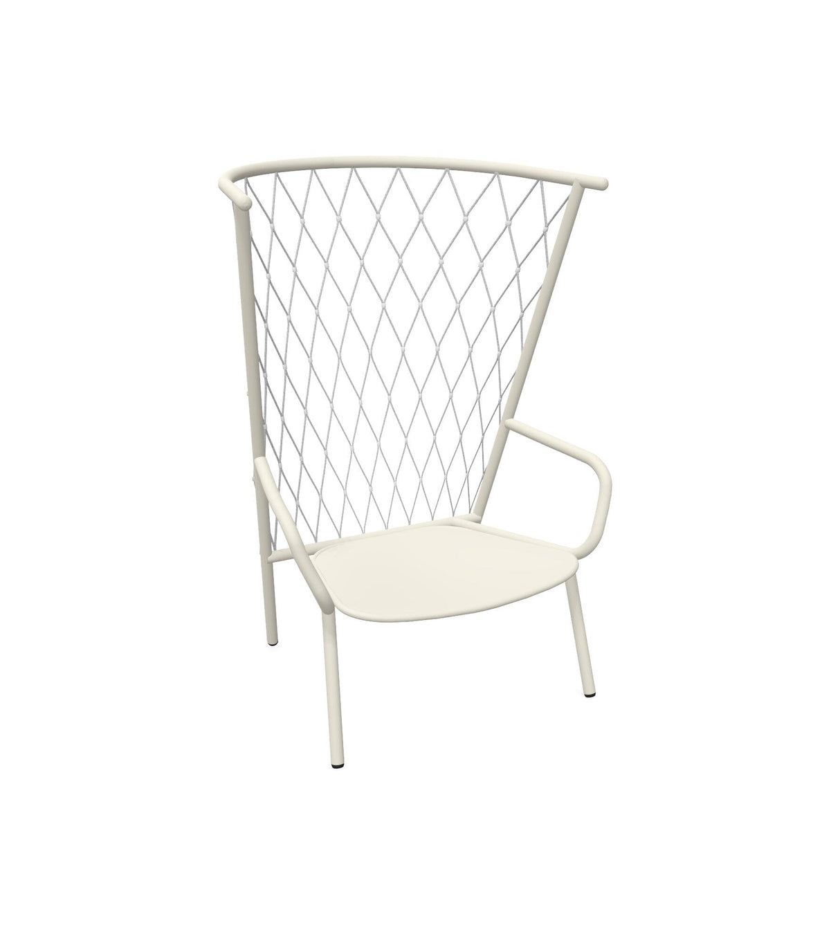 Emu 627 Nef Fauteuil Club Lounge Haut dossier Matt White 23 / Rope Light Grey 32