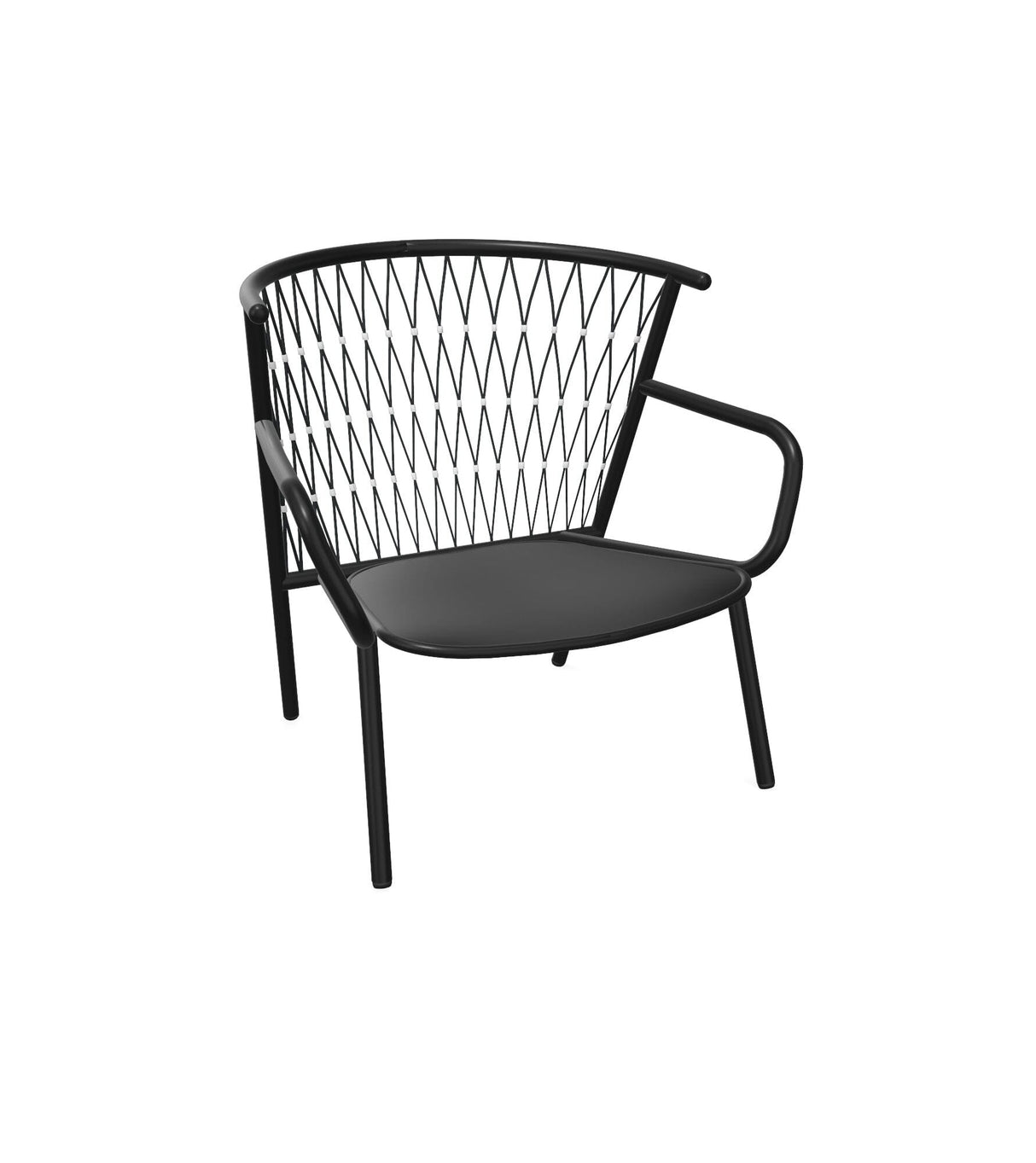 Emu 628 Nef Fauteuil Club Lounge bas dossier Black 24 / Rope Black 31