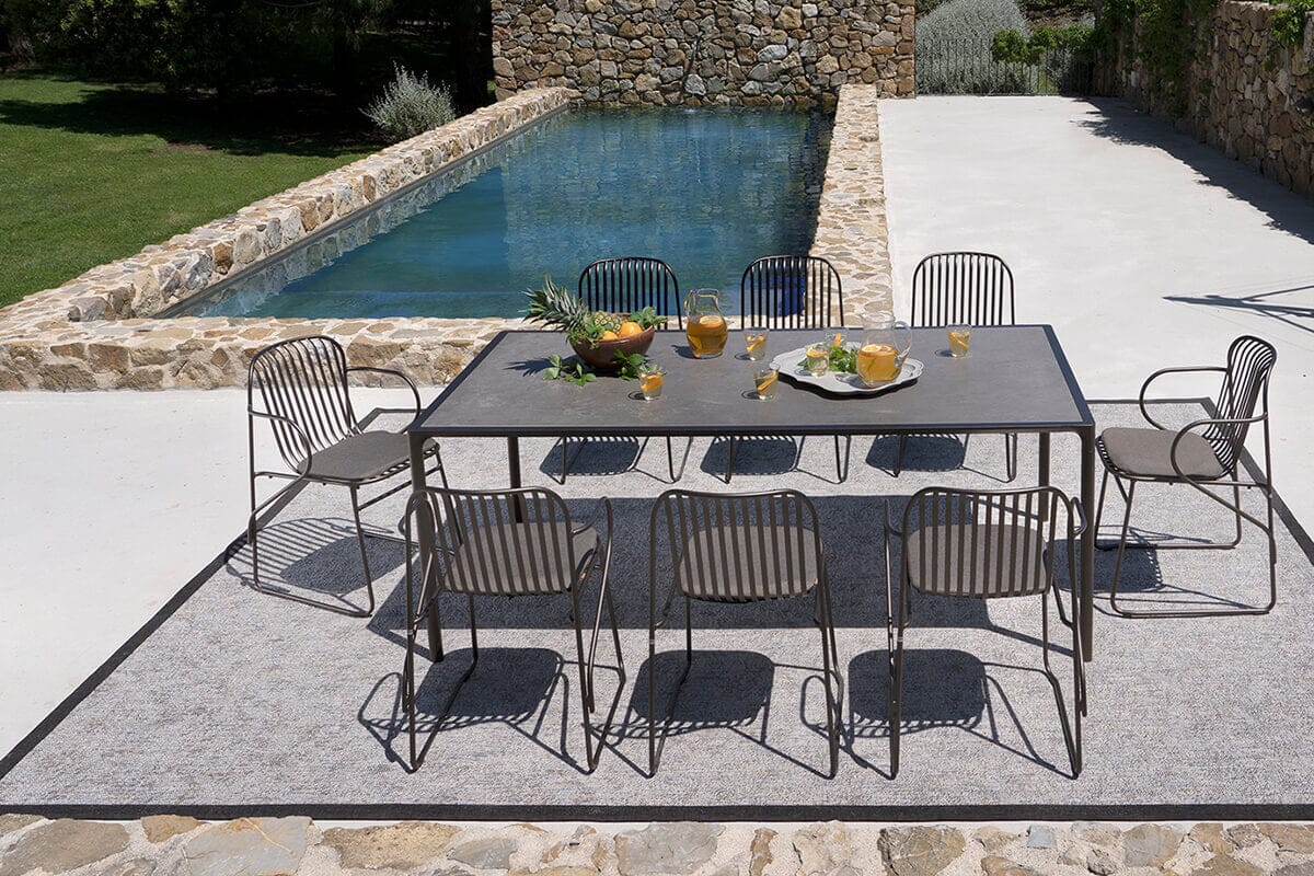 Emu 725 Terramare Table repas 203x103cm avec plateau céramique