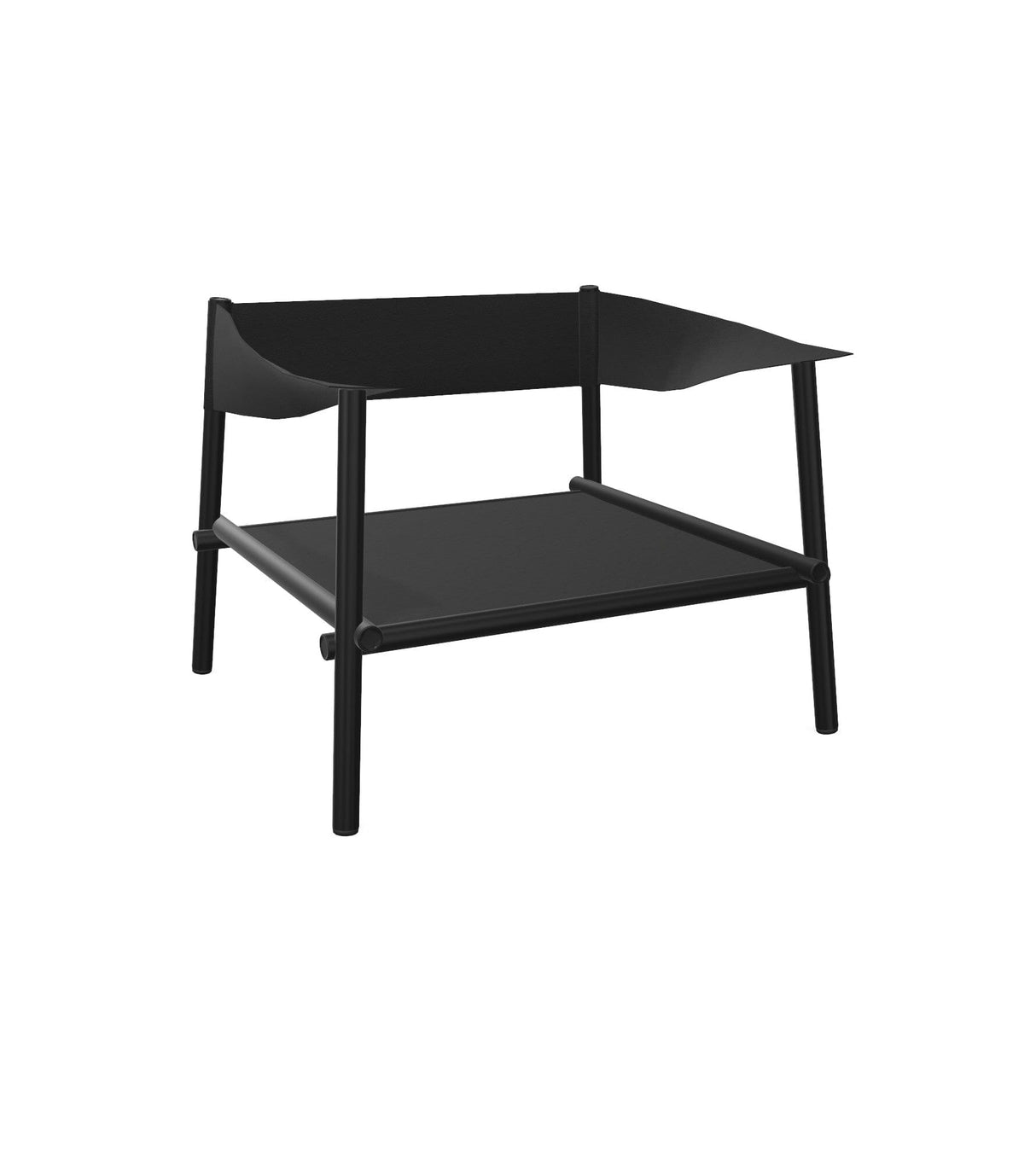 Emu 729 Terramare Structure Fauteuil Club Lounge, coussins en sus Black 24 / Black 200/95