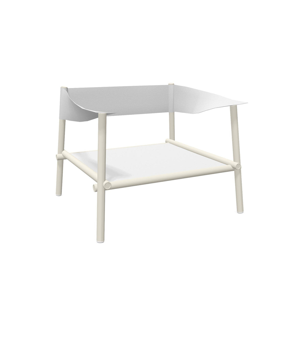 Emu 729 Terramare Structure Fauteuil Club Lounge, coussins en sus Matt White 23 / White 200/92