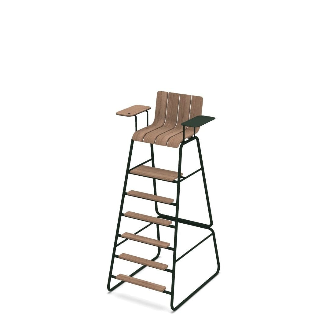 Ethimo Ace Chaise d'arbitre en Natural Teak Moss Green