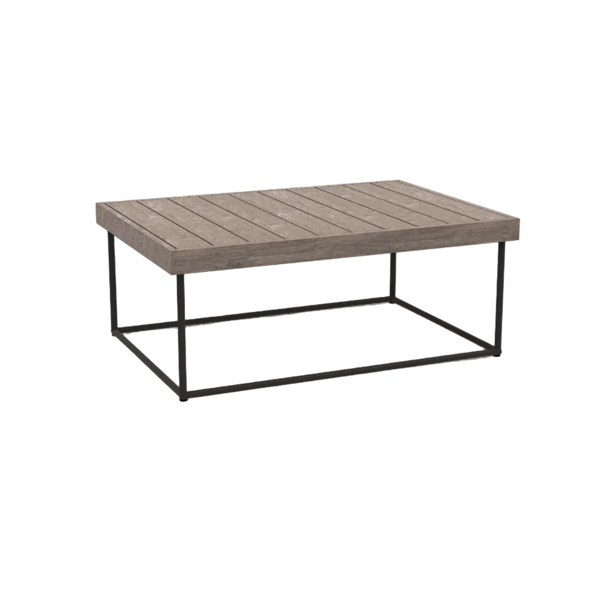 Ethimo Allaperto Mountain Table Basse Rectangulaire 100x70cm H:40cm Coffee Brown + Pickled Teak