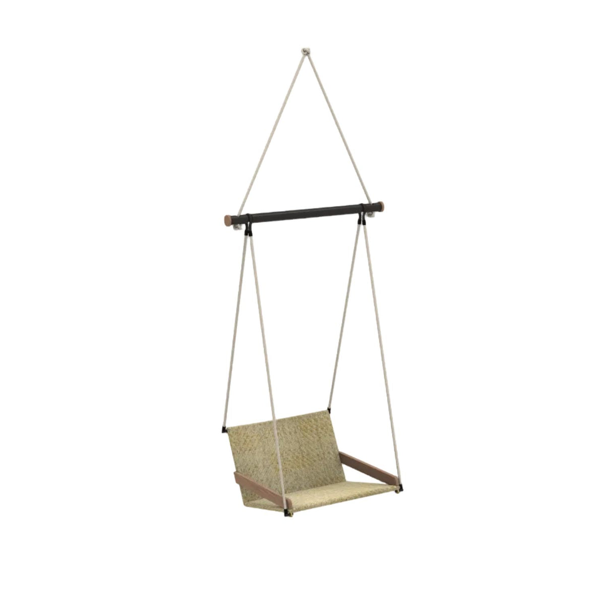 Ethimo Allaperto Veranda Fauteuil suspendu balancelle en totin naturel Coffee Brown + Natural Teak Natural Rattan