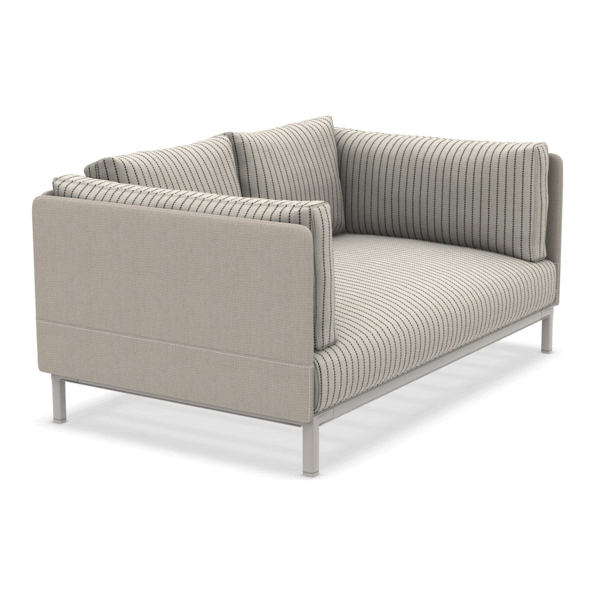 Ethimo Baia Canapé 2 places avec coussins Alu Limestone White Navy / Maiorca