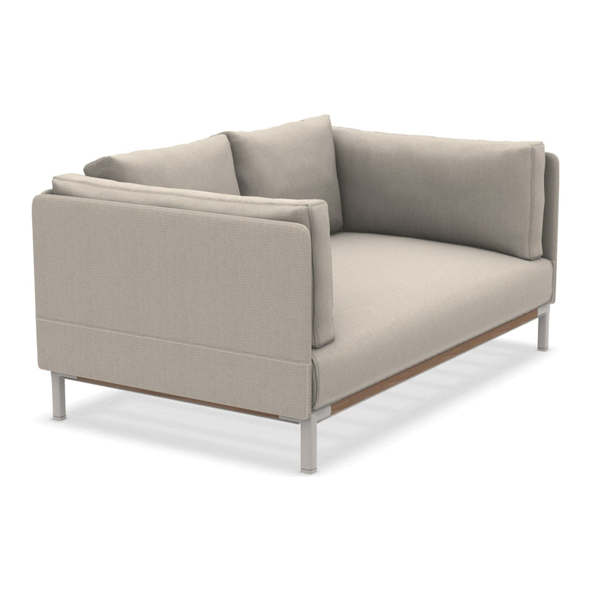 Ethimo Baia Canapé 2 places avec coussins Alu Limestone White + Teak Maiorca