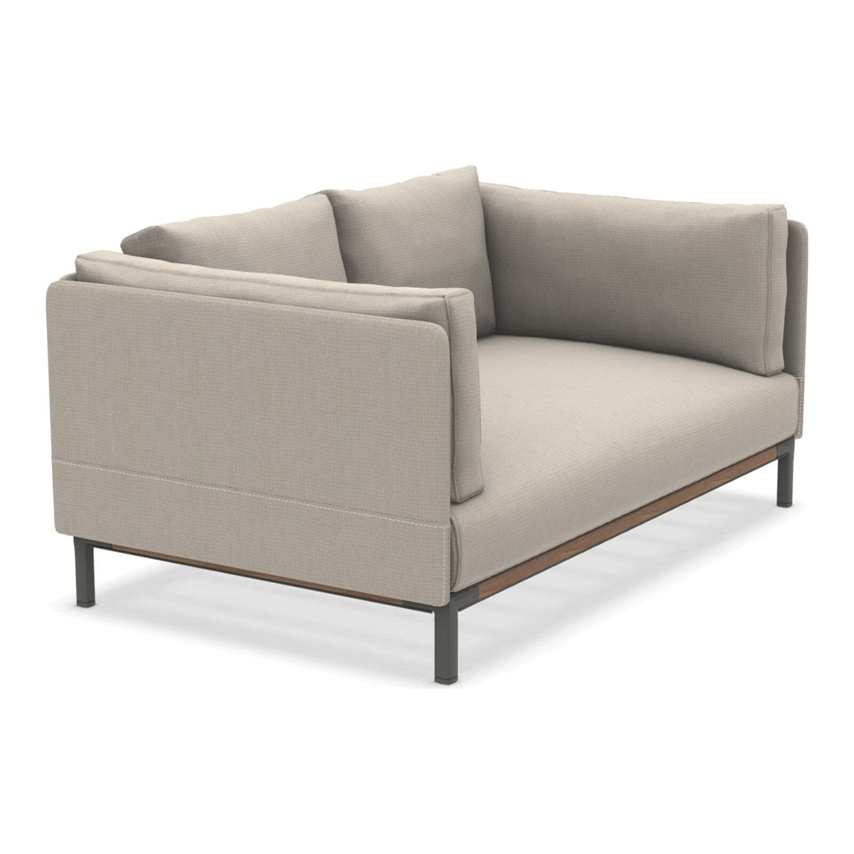 Ethimo Baia Canapé 2 places avec coussins Alu Mud Grey + Teak Maiorca