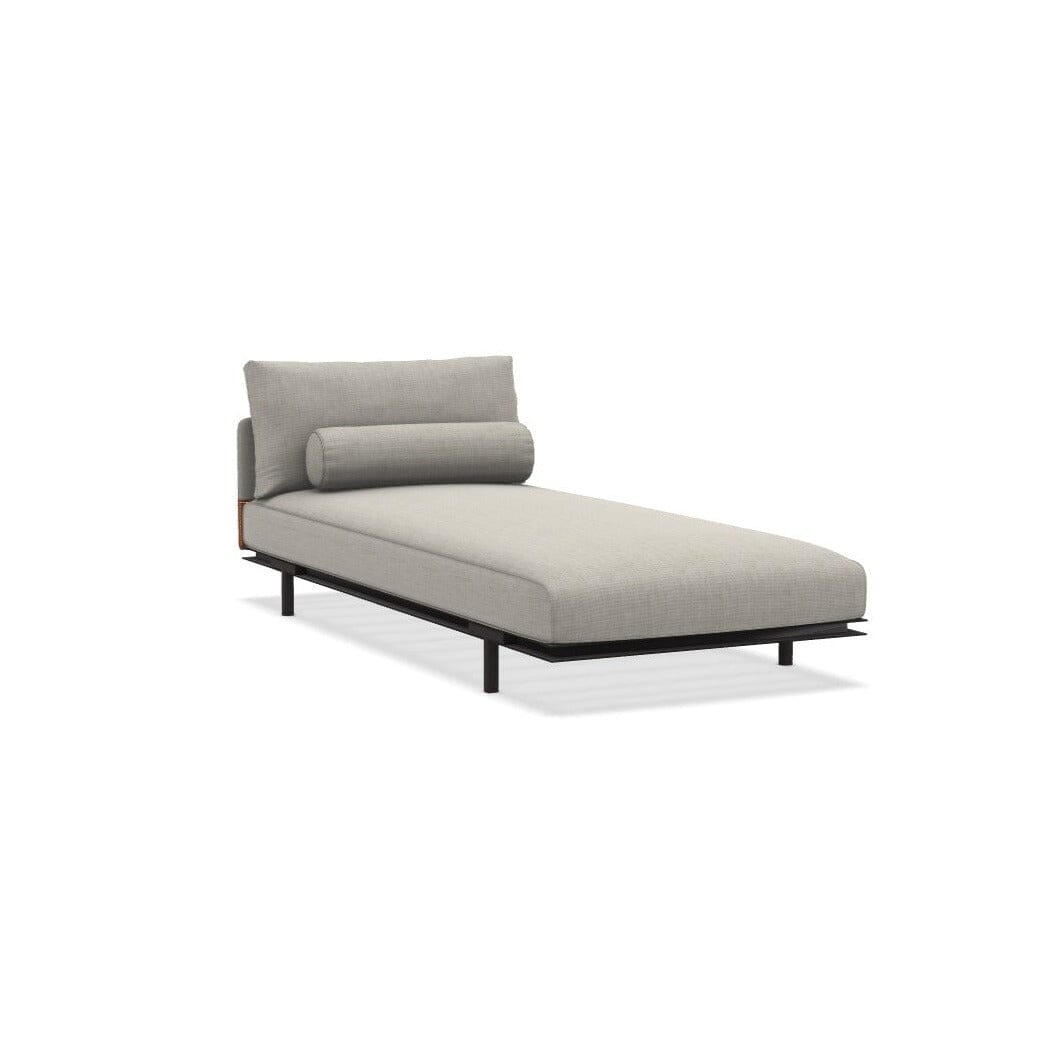 Ethimo Baia Chaise longue Alu Carbon Linen-leather