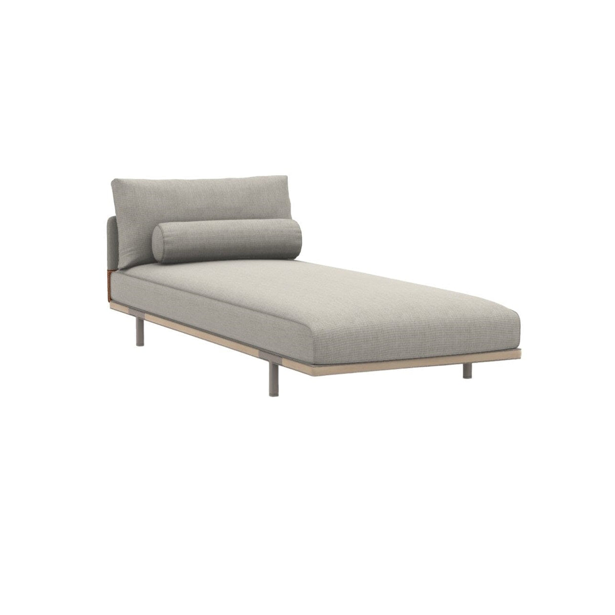 Ethimo Baia Chaise longue Alu Silver + Accoya Linen-leather
