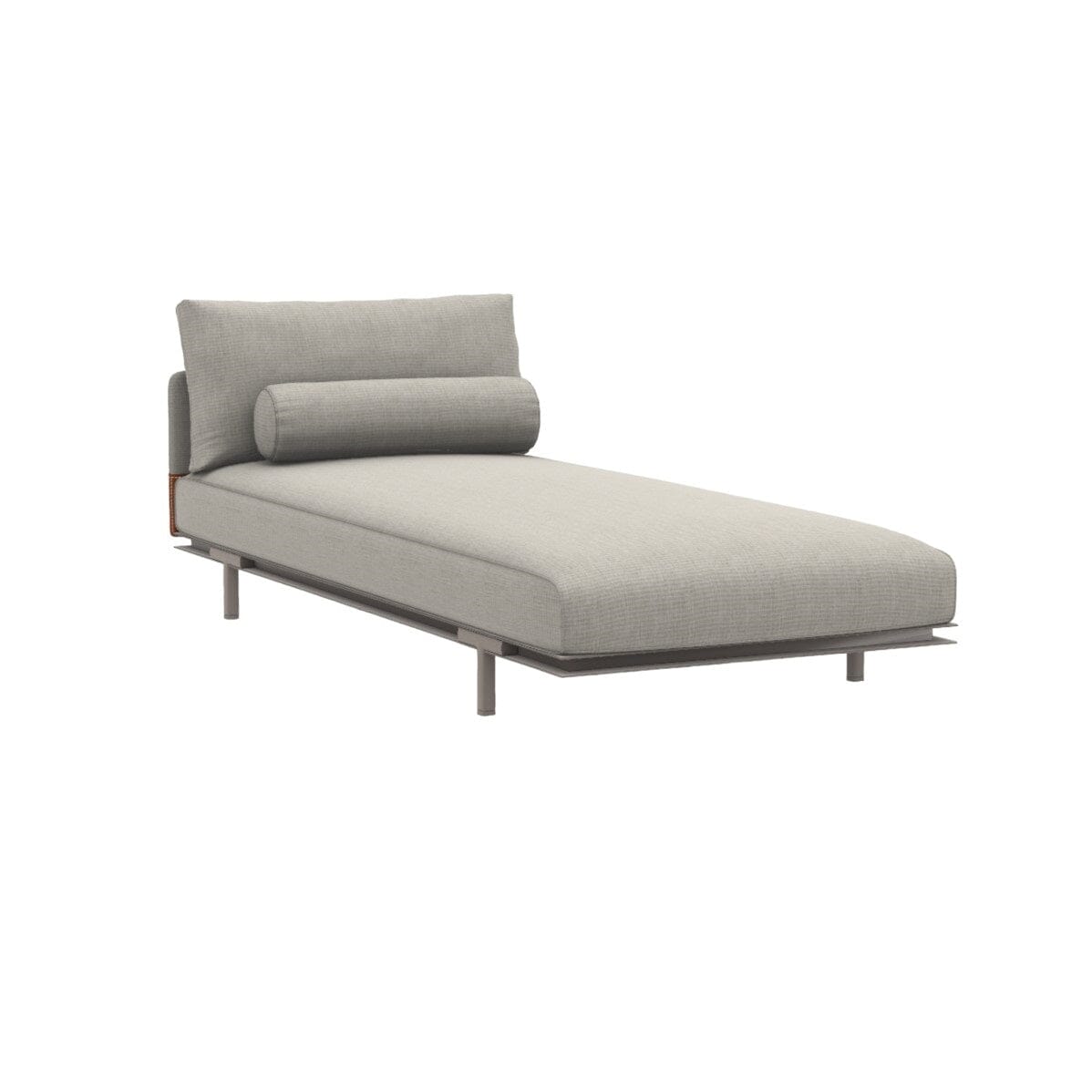 Ethimo Baia Chaise longue Alu Silver Linen-leather