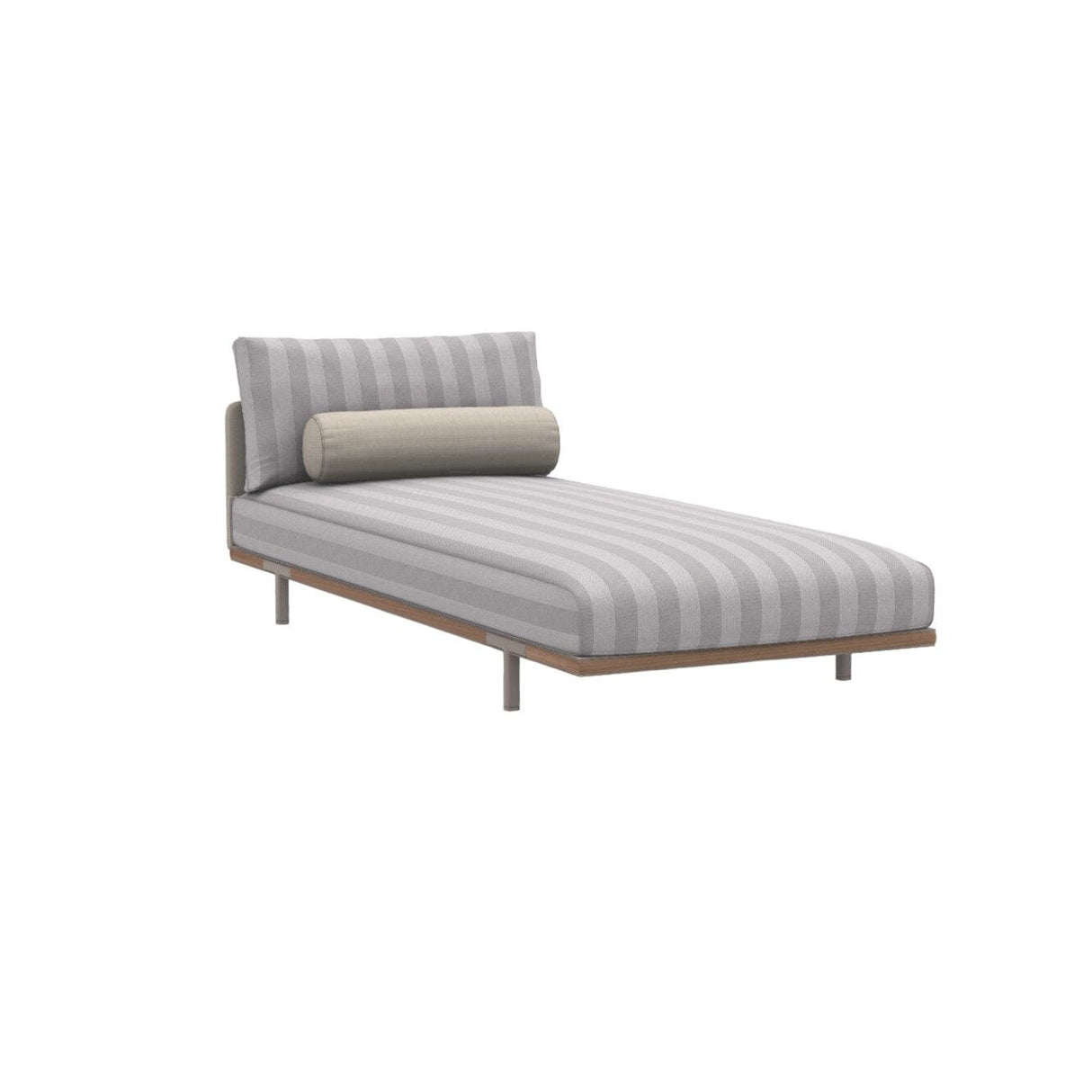 Ethimo Baia Chaise longue Alu Silver + Teak Cruise / Maiorca