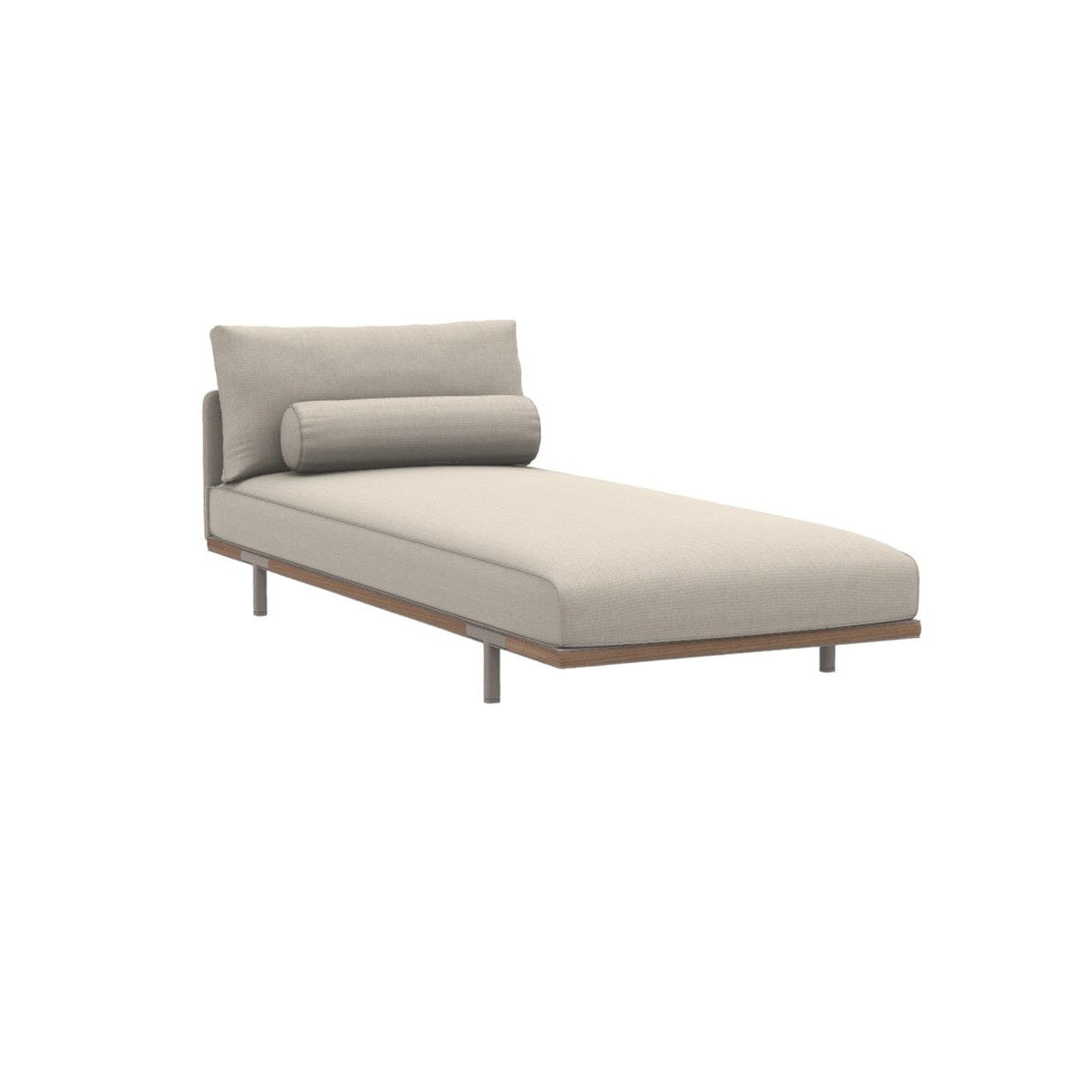 Ethimo Baia Chaise longue Alu Silver + Teak Maiorca
