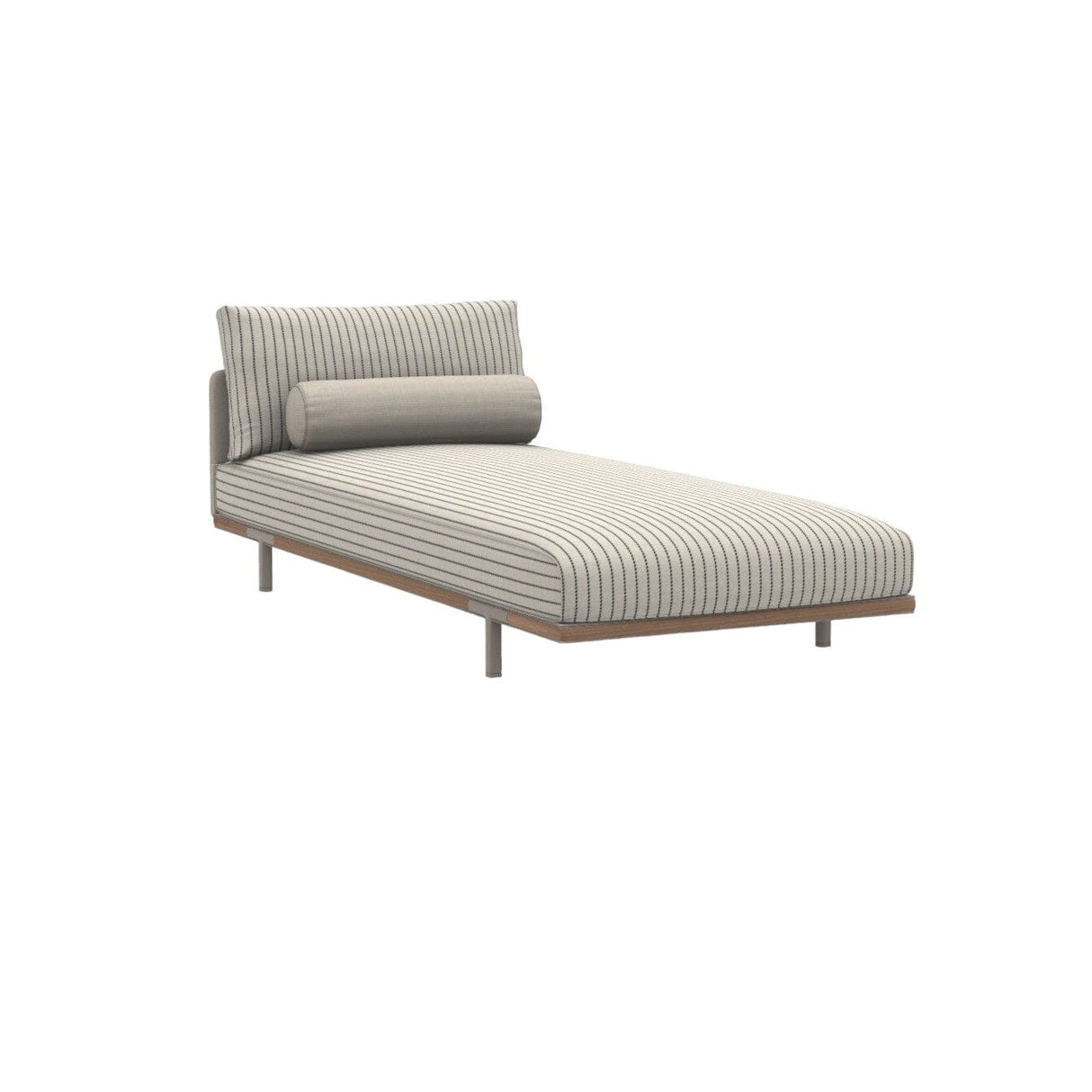 Ethimo Baia Chaise longue Alu Silver + Teak Navy / Maiorca