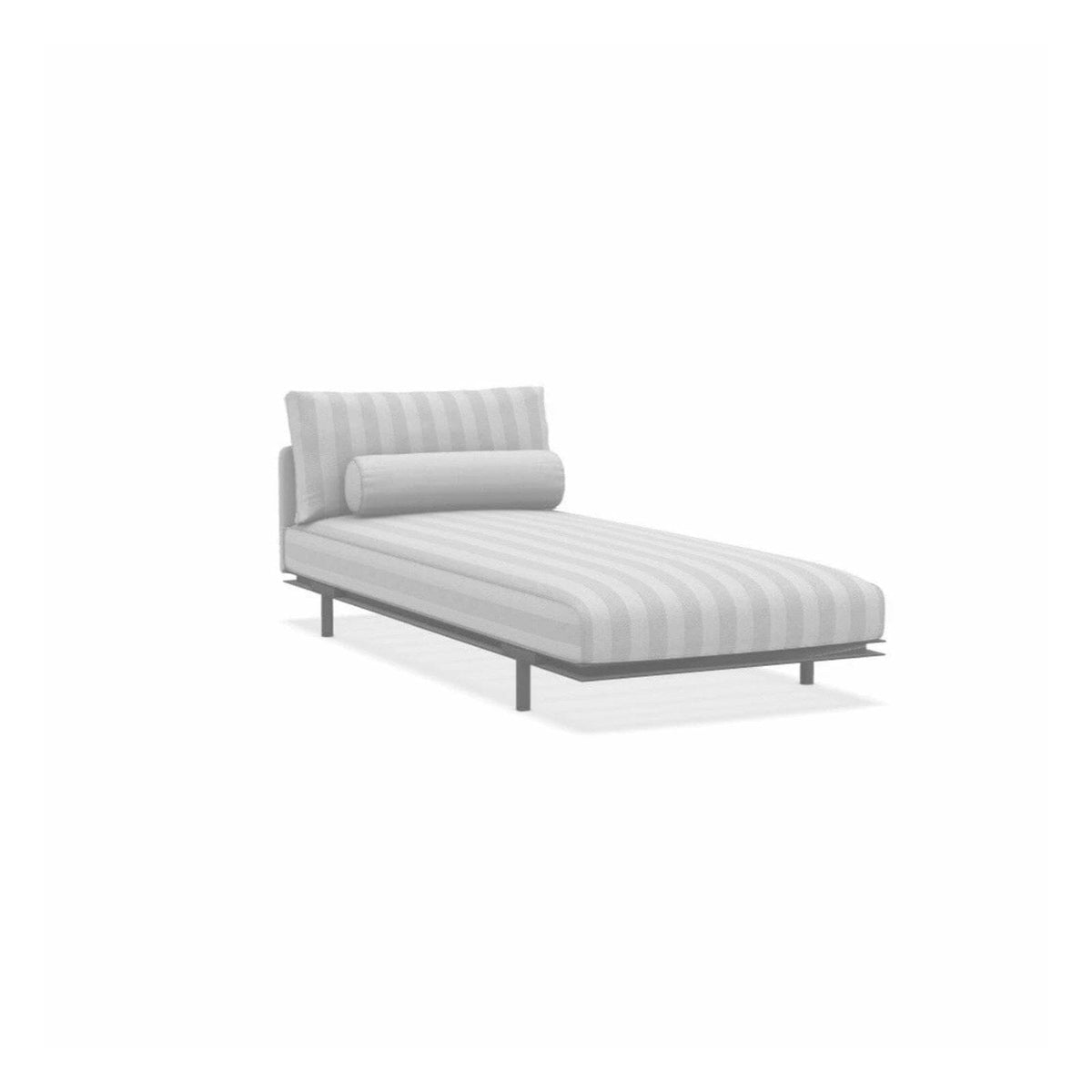 Ethimo Baia Chaise longue avec coussins Alu Mud Grey Acrylic Nature White