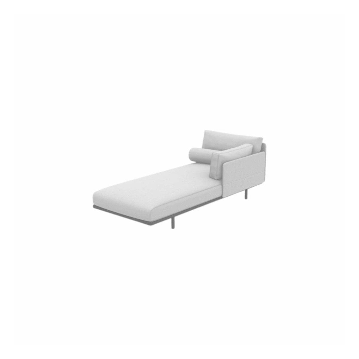 Ethimo Baia Daybed Méridienne gauche/droite avec coussins Alu Mud Grey Acrylic Nature White Droit