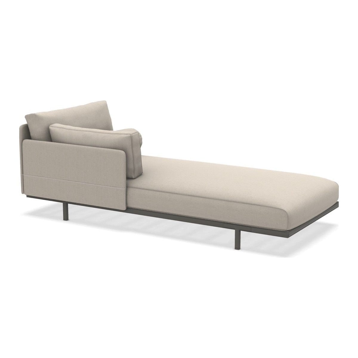 Ethimo Baia Daybed Méridienne gauche/droite avec coussins Alu Mud Grey Maiorca Droit
