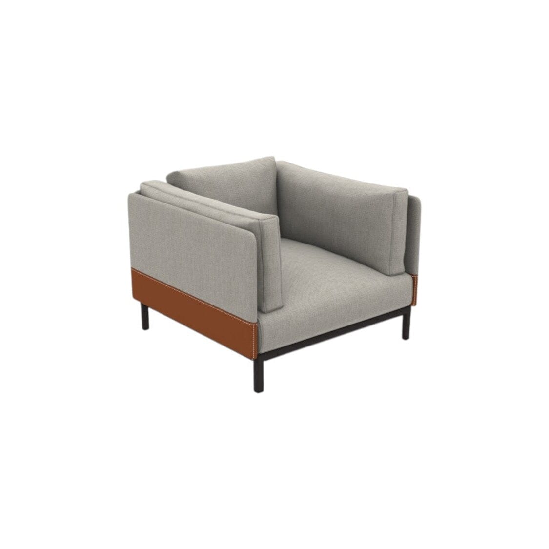 Ethimo Baia Fauteuil Club Lounge Alu Carbon Linen / Faux Leather