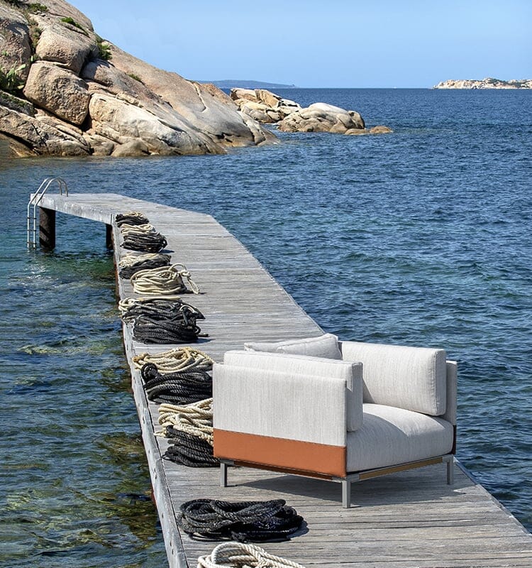 Ethimo Baia Fauteuil Club Lounge avec coussins