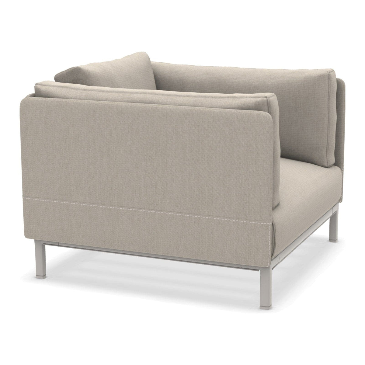 Ethimo Baia Fauteuil Club Lounge avec coussins Alu Limestone White Maiorca