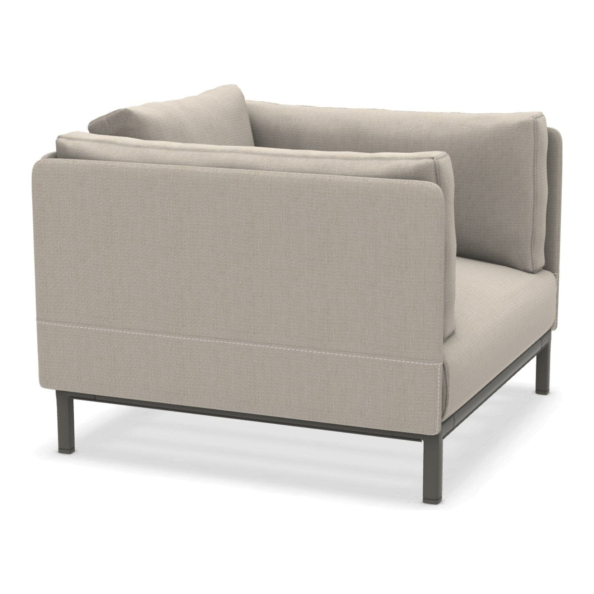Ethimo Baia Fauteuil Club Lounge avec coussins Alu Mud Grey Maiorca