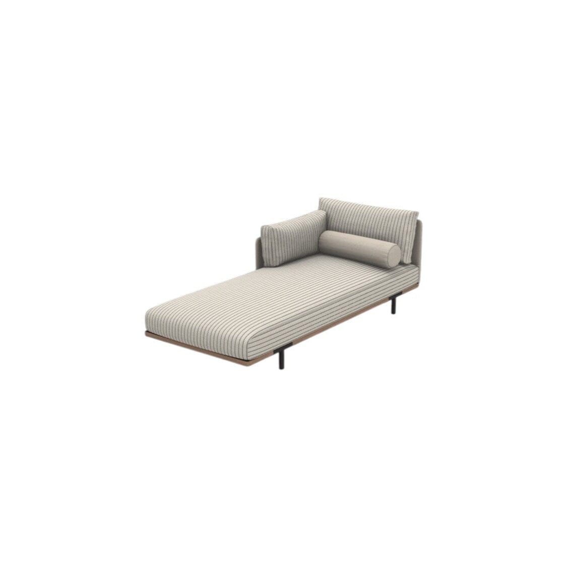 Ethimo Baia Méridienne gauche/droit Alu Carbon + Teak Navy / Maiorca Droit