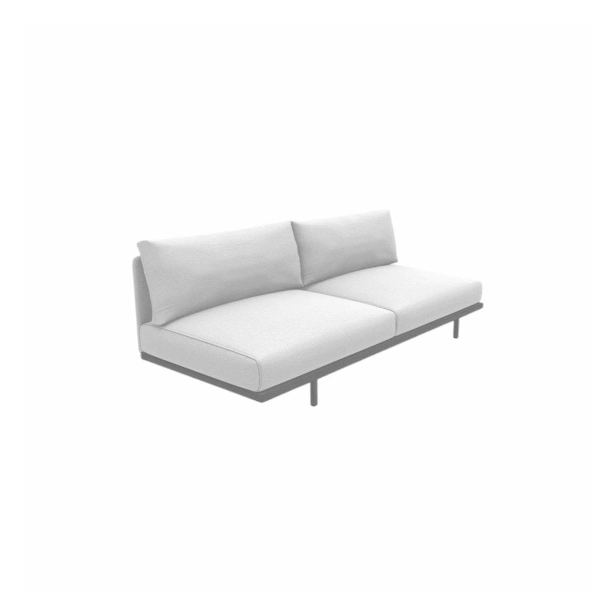 Ethimo Baia Module central XL avec coussins Alu Mud Grey Acrylic Nature White