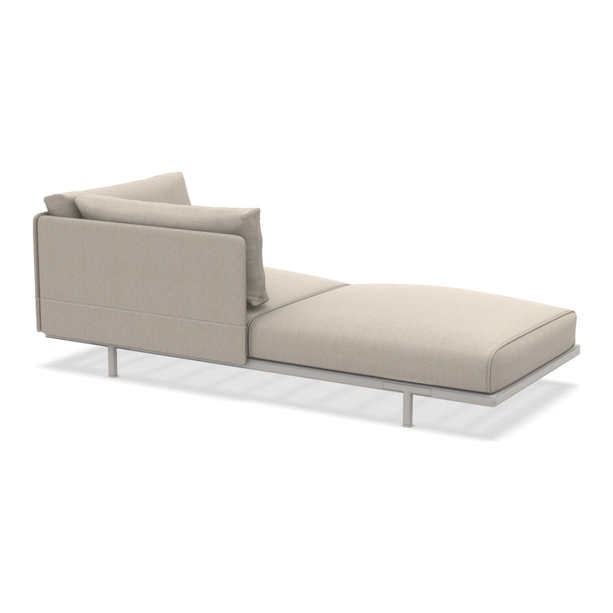 Ethimo Baia Module Chaise longue gauche/droite avec coussins Alu Limestone White Maiorca Droit