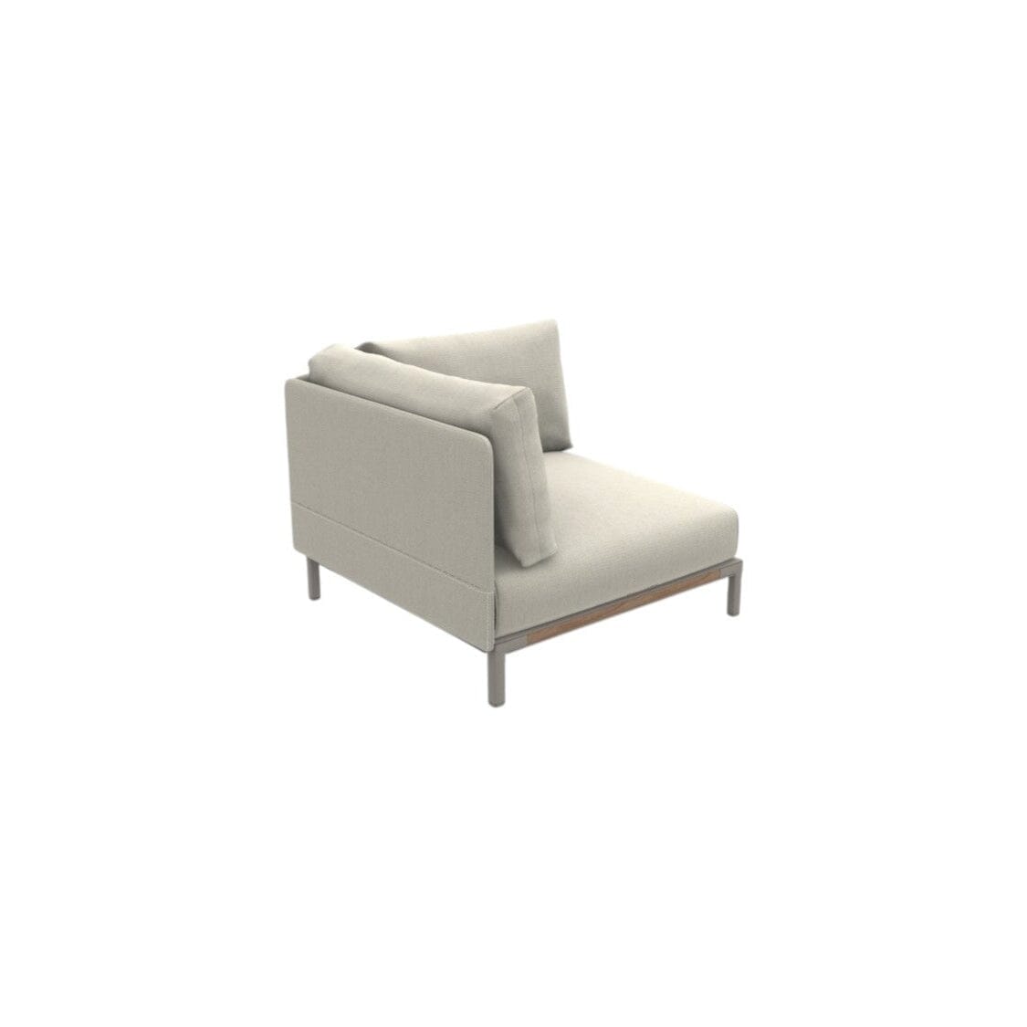 Ethimo Baia Module d'angle Alu Silver + Teak Maiorca