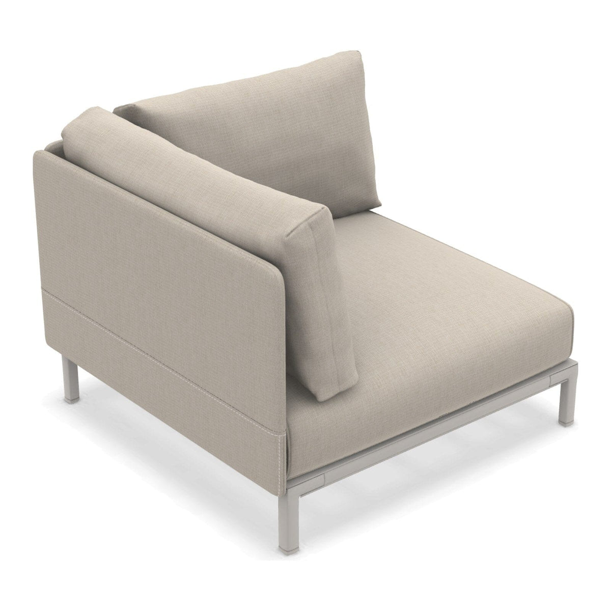 Ethimo Baia Module d'angle avec coussins Alu Limestone White Maiorca
