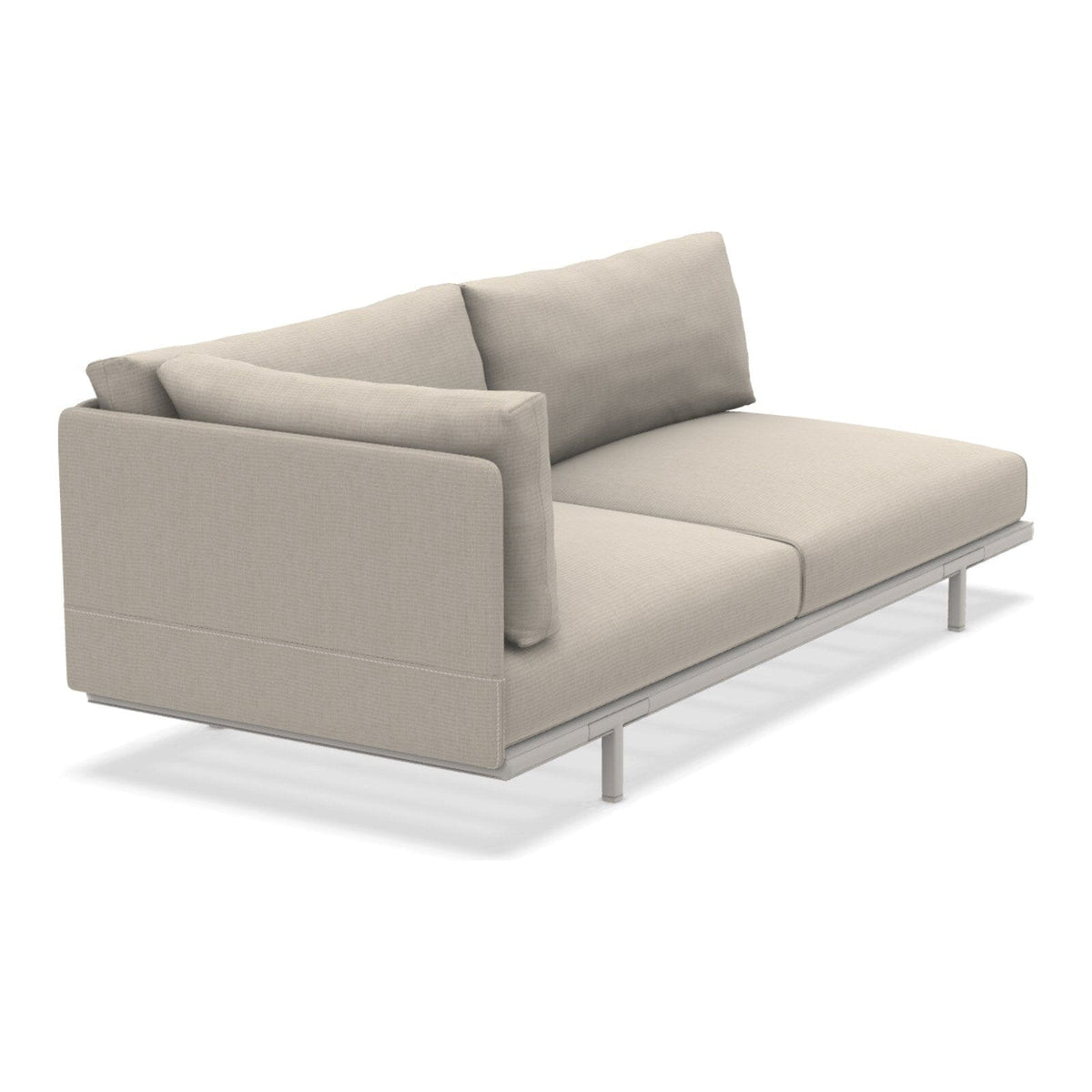 Ethimo Baia Module final 2 places gauche/droite avec coussins Alu Limestone White Maiorca Droit