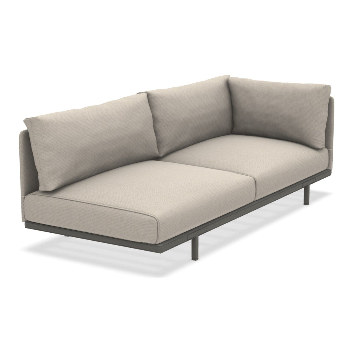 Ethimo Baia Module final 2 places gauche/droite avec coussins Alu Mud Grey Maiorca Gauche