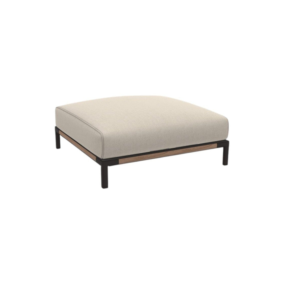 Ethimo Baia Pouf 90x90cm Alu Carbon + Teak Maiorca