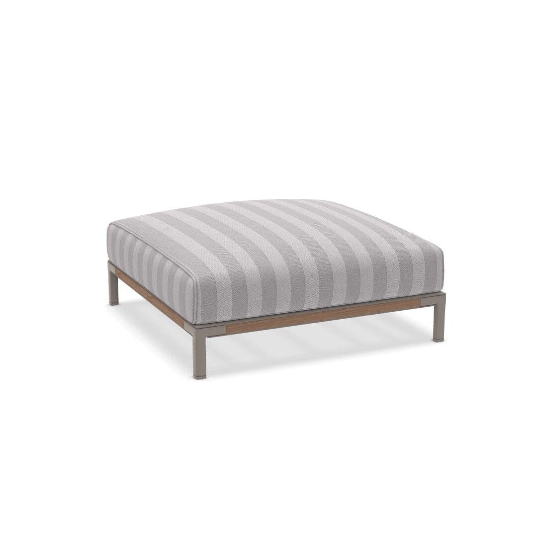 Ethimo Baia Pouf 90x90cm Alu Silver + Teak Cruise