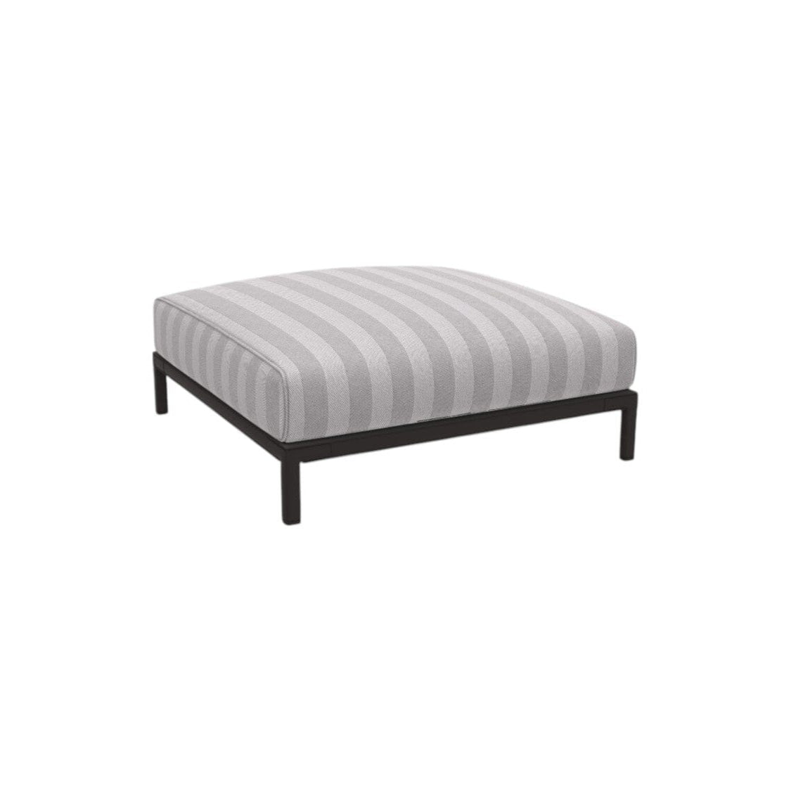 Ethimo Baia Pouf 90x90cm Alu Silver + Teak Linen