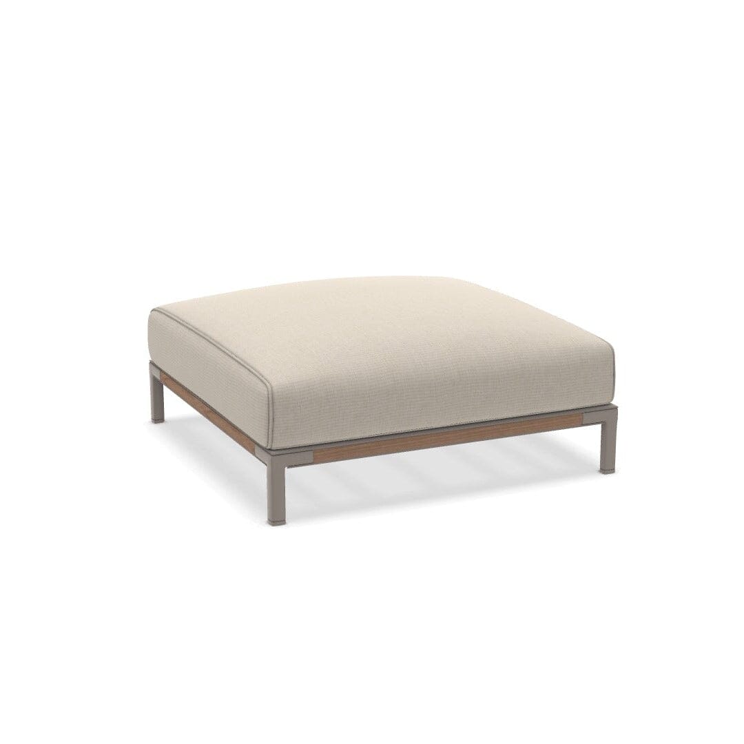 Ethimo Baia Pouf 90x90cm Alu Silver + Teak Maiorca