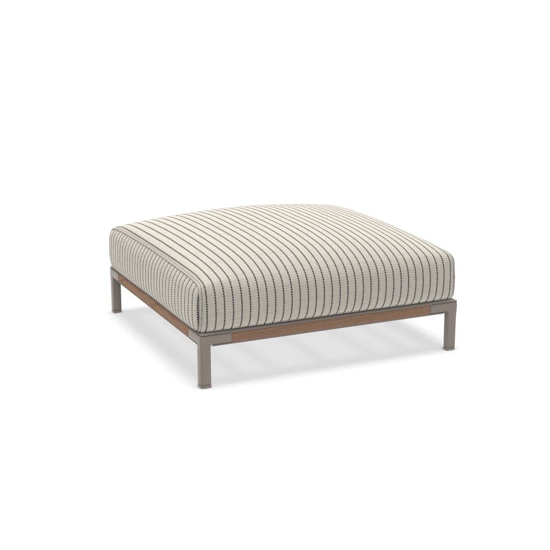 Ethimo Baia Pouf 90x90cm Alu Silver + Teak Navy