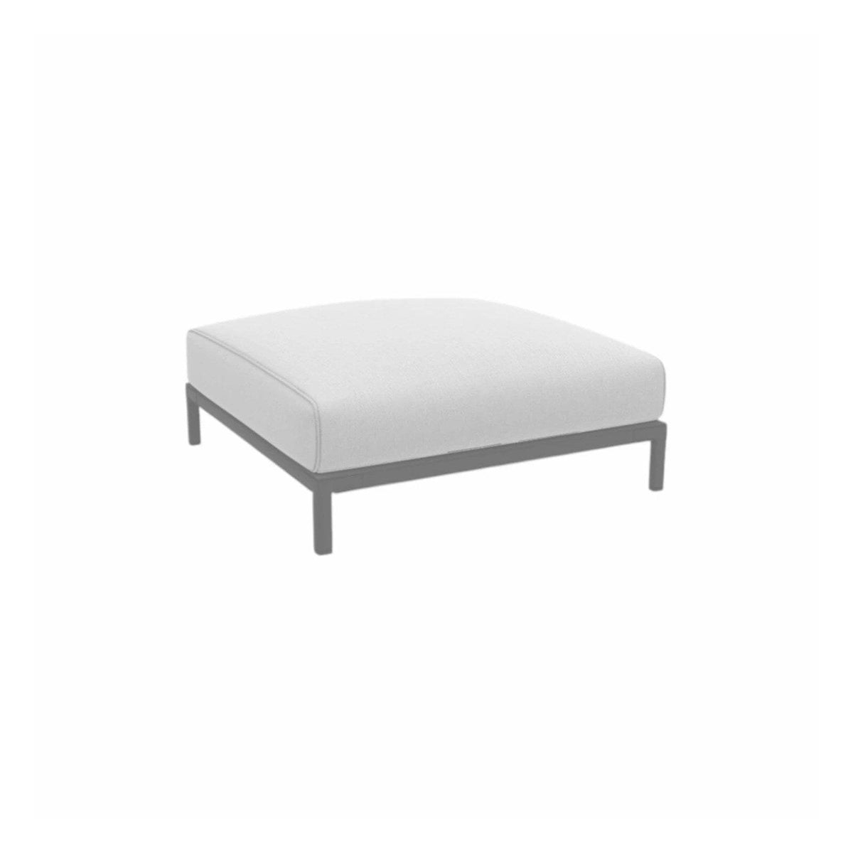 Ethimo Baia Pouf 90x90cm avec coussin Alu Mud Grey Acrylic Nature White