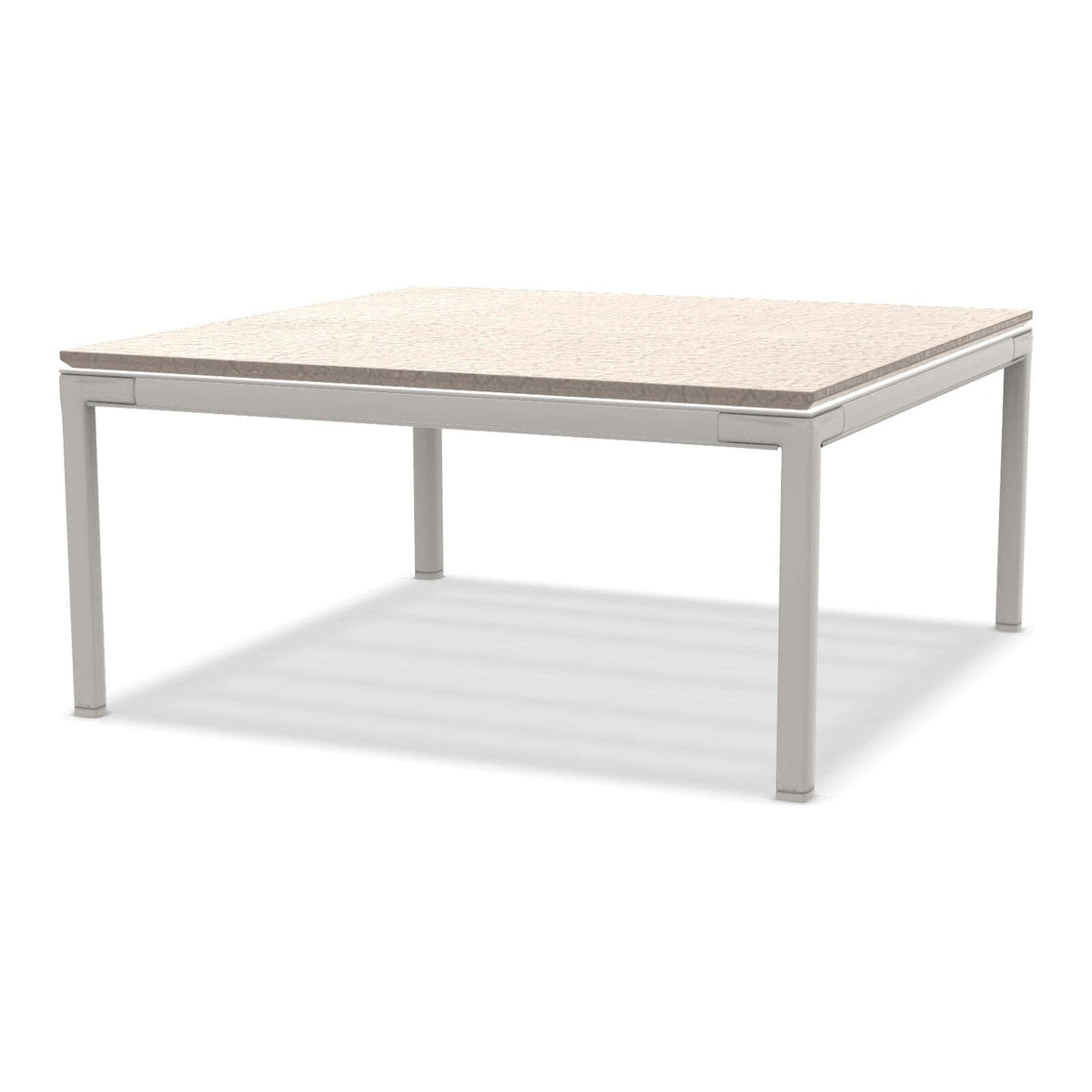 Ethimo Baia Table basse 90x90cm h:43cm Alu Limestone White Lavastone Bone White