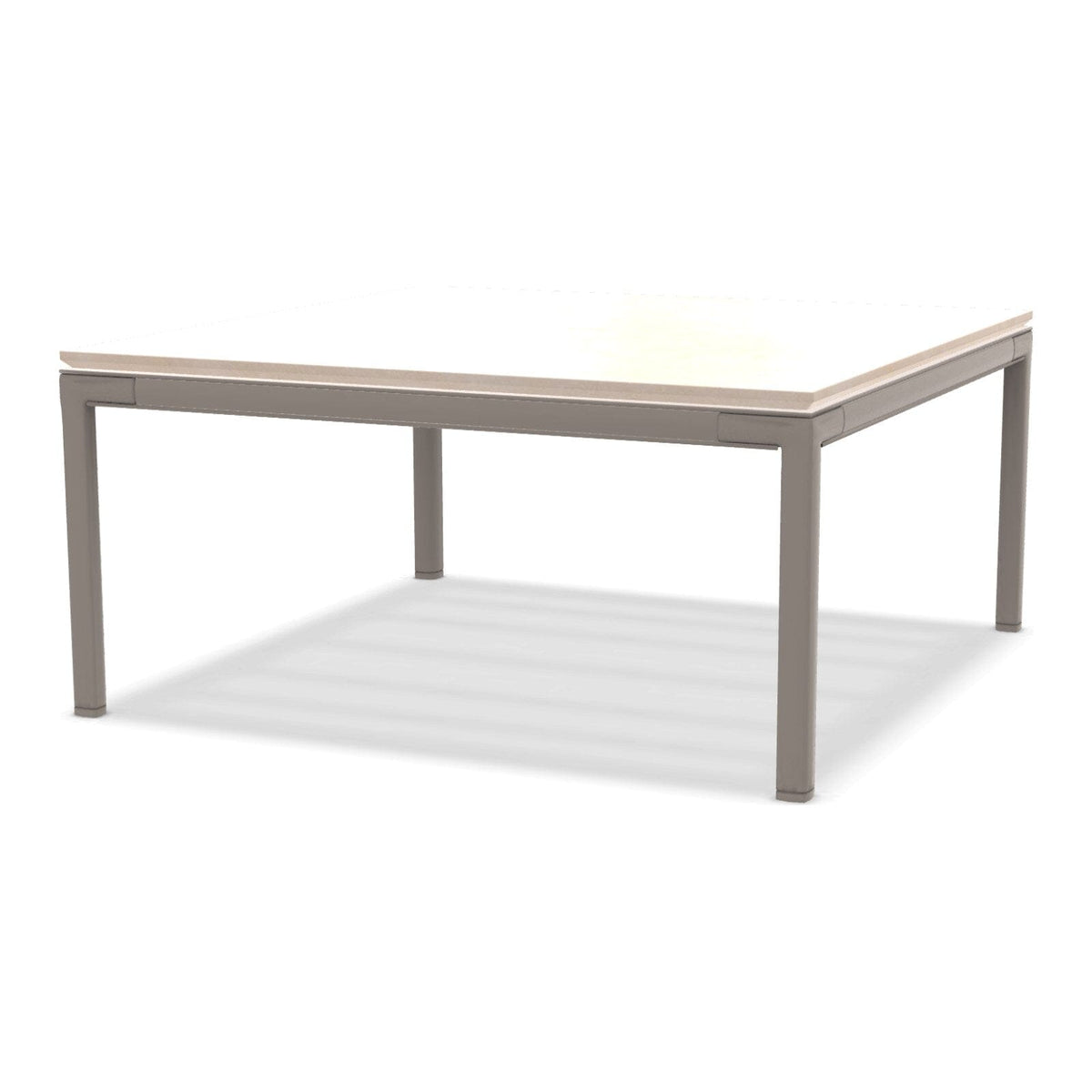 Ethimo Baia Table basse 90x90cm h:43cm Alu Silver Travertino Matt
