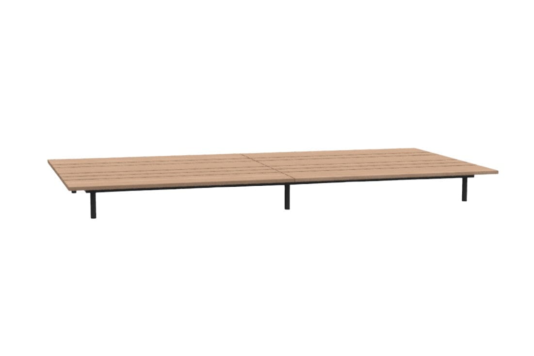 Ethimo Calipso Module 240x120cm, Coussins en sus Dark Grey + Natural Teak